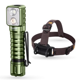 Wurkkos LED Headlamp Rechargeable,HD15 2000lm Right Angle Flashlight with 90 High CRI LH351D LED,Powerful SST20 LED Spotlight Head Light,IPX8 Waterproof for Adult Camping Hiking Running (Green)