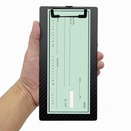 4.3 * 6.5 * 0.06inch Super Hard&Portable Mini Carbon Fiber Clipboard with Hook&Pen Holder,Strong Black Low Profile Clip,Dry Carbon Clip Board,Writing Board A7 Small Note Board
