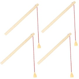 Wooden Magnetic Fishing Poles, Set of 4 Fishing Rods Extra Replacement Parts