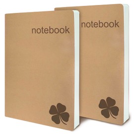 le vent Set of 2 Lined Bound Notebooks A5 – Each 200 Lay Flat Pages – 5x8 Hardcover Journal Refills – Fountain Pen Friendly 100 gsm Paper – 100% Recycled Notebook