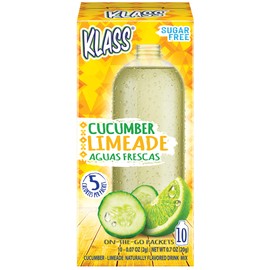 Klass Aguas Frescas Variety Pack Sugar Free Drink Mix, Cucumber Limeade, Strawberry Watermelon, Hibiscus Berries & Pineapple Tangerine (4 pack 40 Count)