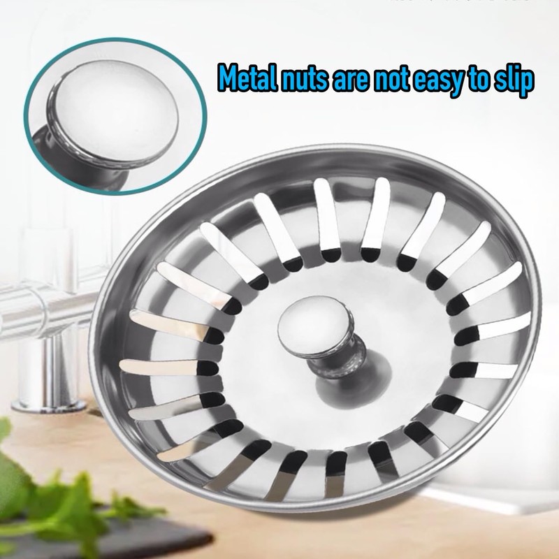 YOXITIXOT Kitchen Sink Plug and Strainer, Stainless Steel Sink Plug
