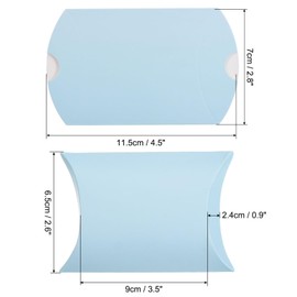 PATIKIL Pillow Boxes, 50 Pcs Wedding Gift Boxes Paper Box 4.5 x 2.8 Inch for Gift Wrap Wedding Parties, Light Blue