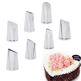Cake Decorating Tool Kit, 7pcs Stainless Steel Icing Piping Nozzle Tips, 3pcs Cake Flower Nail and 1 Flower Lifters for Cake Fondant Cupcake