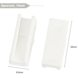 BENECREAT Pair of 12 Plastic Pliers Tips White Flat Nose Pliers Replacement Tips(25x9.5x7.5mm) for Jewelry Making Metal Forming Wiring Tool