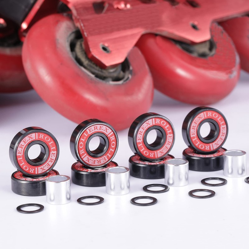 Rollerex 608ZZ ABEC-7 Skate Wheel Bearings Spacers and Washers Kit