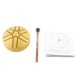 Handpan Drum Professional Mini 6 Note Worry Free Tongue Drum Percussion Instrument with Drumstick Gold