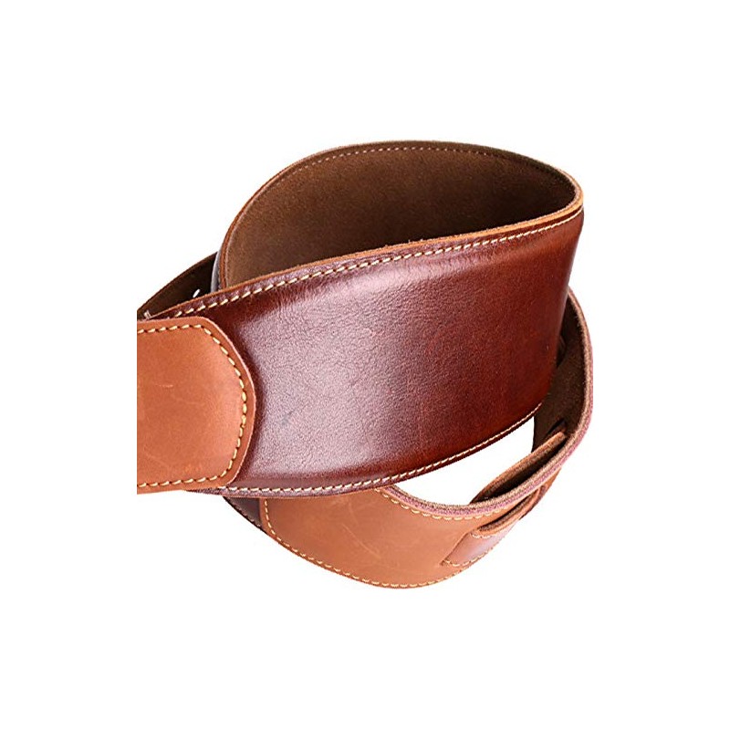 Guitar Accessories Thick Genuine Leather Electric Bass Guitar Strap Adjustable