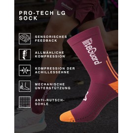 liiteGuard Pro-Tech LG Running Compression Socks for Men and Women, Compression Stockings, Sports, Running, Football, Anti-Blister, Summer Running Socks, Compression Socks Women Men, bordeaux