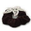 Large Rhodium Plated Diamante 'Star' Pony Tail Black Hair Scrunchie