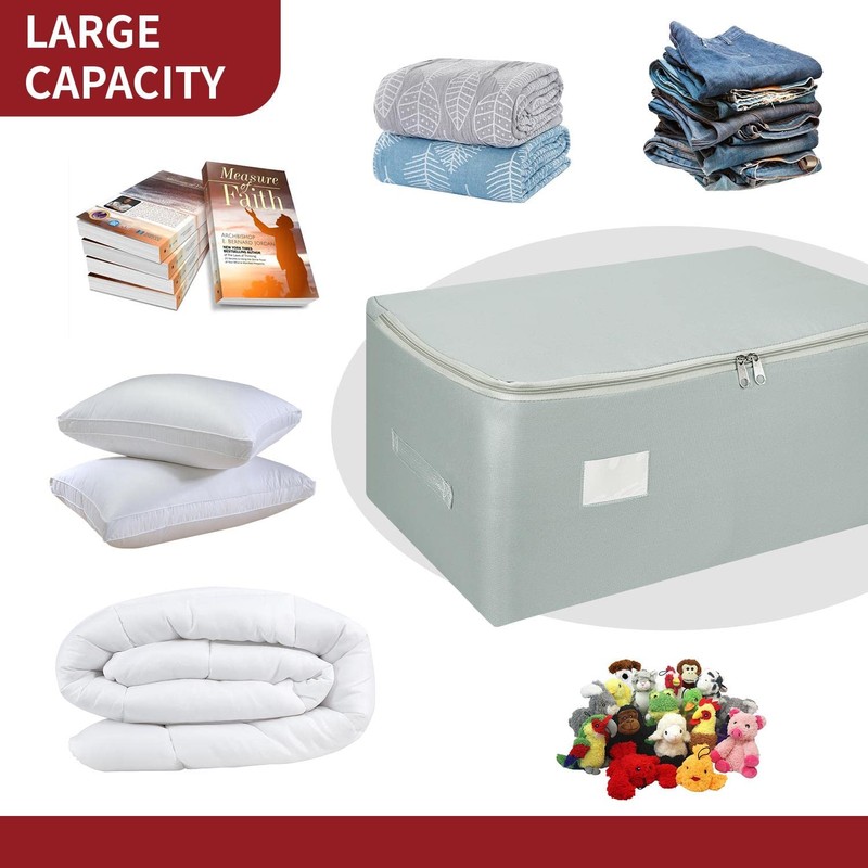 Vinsani 3pk Storage Bags Organiser 50L Huge Capacity Double Zipper