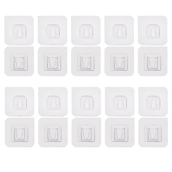 Strong Sticky Invisible Traceless Buckle Hooks, 10 Pairs (10 Male