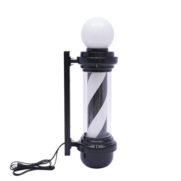 AngelcityCC 26.8 in Wall-Mounted Barber Pole Led Light, Black and