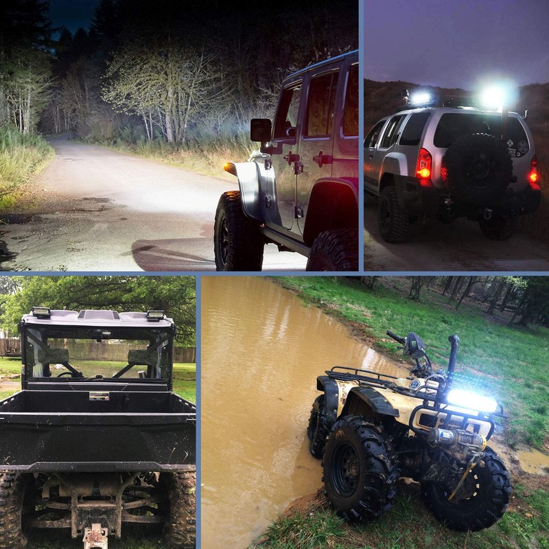 Nilight LED Pods 4PCS 6.5 Inch 120W Light Bar Triple