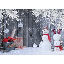 CYLYH 7X5 FT Christmas Wood Wall Photography Banner Backdrop Winter Holiday Snowflake Xmas Tree Wood Floor Background Party Supplies Decor Photoshoot Studio Booth Props