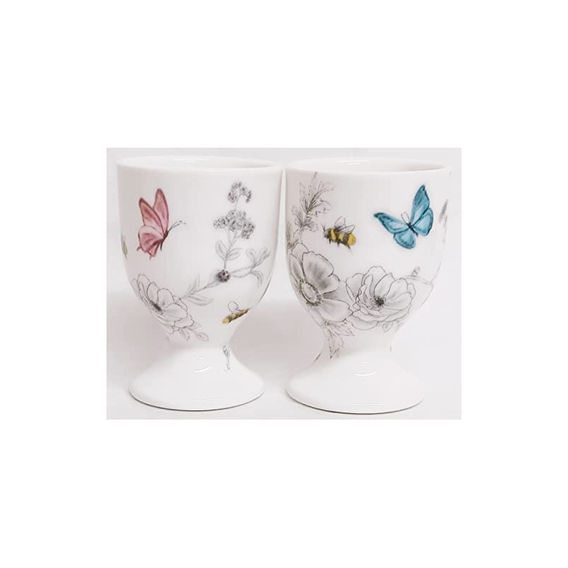 Secret Garden Egg Cups Set of 2 Fine China Flowers