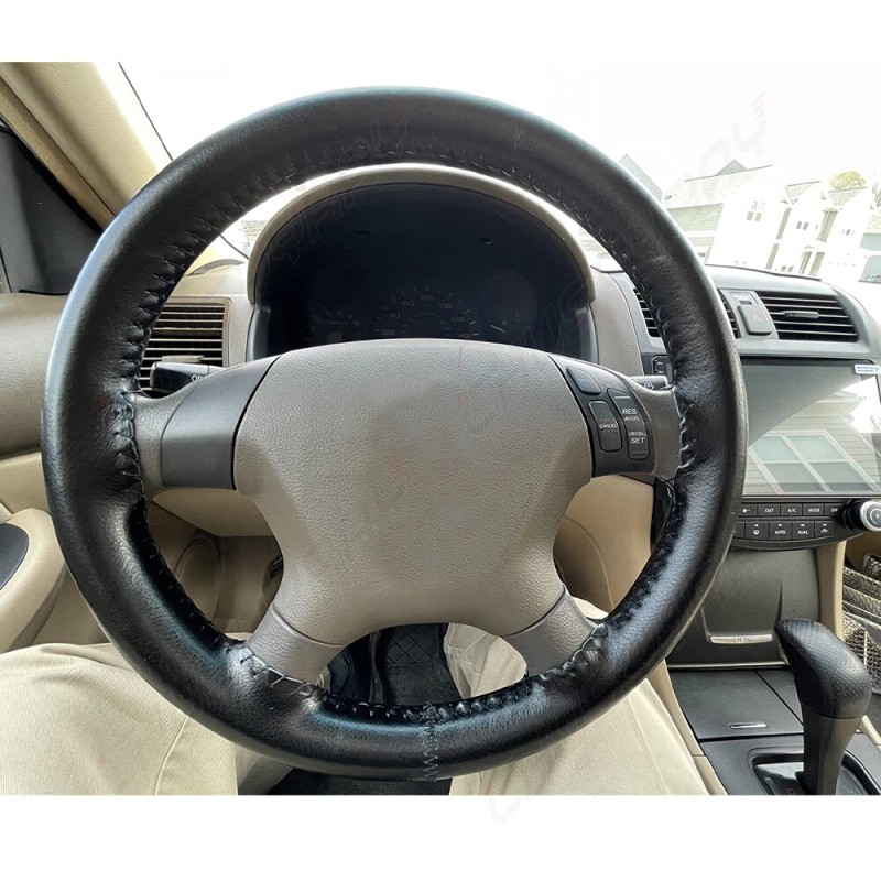 CHUSYYRAY 15" Steering Wheel Cover Genuine Leather for Chevy Suburban