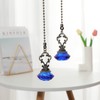 2pcs Blue Crystal Fan Pull Diamond Drop Vintage Pull Chain