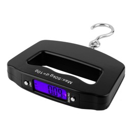Mengshen Mini Portable Luggage Scales Digital Electronic Scales Steelyard 110 lb / 50 kg with Fishing Hook Tare Function Illuminated LCD Display for Home Farm Factory Hunting Outdoor