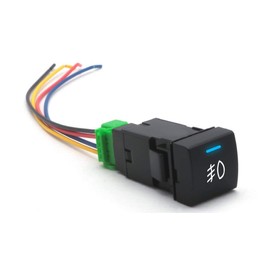 x xotic tech Factory Style 4-Pole 12V Push Button Switch w/LED Background Indicator Lights for Fog Lights, DRL, LED Light Bar, etc Compatible with Toyota Camry Corolla (Size: 22.8 x 22.5 mm)