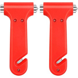 ZNDFTW 2 Pack Seatbelt Cutter & Car Window Breaker - Heavy Duty Life Hammer for Emergency Escape - A-Grade Solid Steel Construction - Essential Car Safety Tool for Vehicles, Trucks & Vans