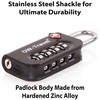 OW-Travel Luggage Locks TSA Approved (1 Pack Black) 4 Digit