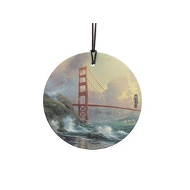 Trend Setters Thomas Kinkade - San Francisco - Golden Gate Bridge - 3.5” Starfire Prints Hanging Glass Print Accessory - Ideal Decoration for Gifting and Collecting