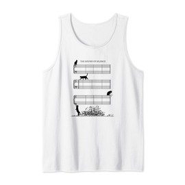 Music Sheet without Sheet Music - The Sound of Silence Cat Tank Top