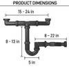 1-1/2 Inch Double Bowl Kitchen Sink Drain Kit - Universal