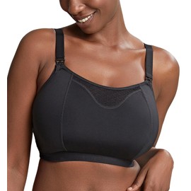 Panache Women's Katherine Comfort Wireless Nursing Bra | Black 34FF | Soft Moulded Fit, Drop-Down Cups for Easy Feeding