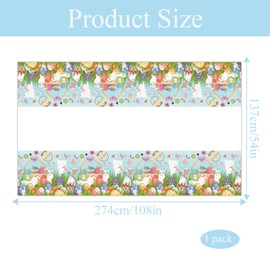 TUBCJG Easter Table Cloth, 1 Pieces Easter Table Clothes, Waterproof Reusable Easter Decorations, Home Dining Room Kitchen Party Easter Decorations (137 * 178 CM)