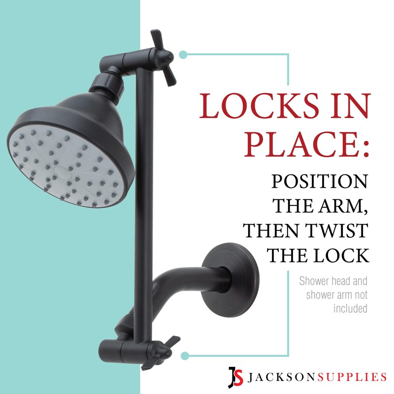 Shower Head Extension Arm by JS Jackson Supplies, Adjustable 10