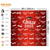 WOLADA Red Graduation Backdrop Class of 2025 8x8FT FW11