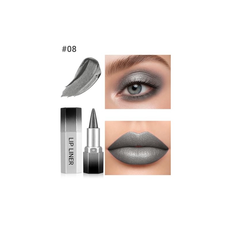 Erinde 2PCS Delineadores de Labios con Brillo, Fáciles de Aplicar,