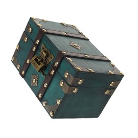Zerodeko Vintage Wooden Storage Box Lockable Jewelry Box for Keepsakes Pirate Theme