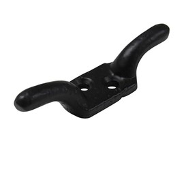 Secure Fix Direct Black or Galvanised Cleat Hook 3" - 6" (Washing Line Blind Cord Tie Back Trailer Rope) (Black, 3")