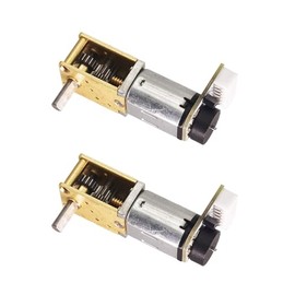 2Pcs DC 12V 200RPM Φ3x8mm Single Shaft N20 Worm Gear Motor with Encoder, 3-12V 4-381RPM Ideal for Robotics and Mini CNC Machines (12-200)