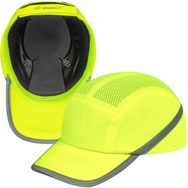 BWOLF Trivor Bump Cap Men's Safety Cap Safety Helmet with ABS Shell EN 812 with Reflective Strips Protective Helmet Cap, HV Yellow