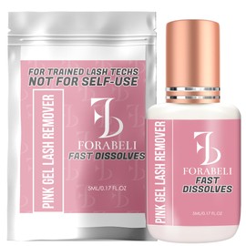 Forabeli Pink Gel Lash Remover for Eyelash Extensions, 15ml, Safe and Gentle Formula, Easy to Apply, Versatile and Efficient