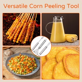 LaifuTu 3PCS Corn Peeler, New Upgrade Corn Peeler for Corn on the Cob, Efficient Stainless Steel Corn Stripping Tool, Durable Corn Stripper, Versatile Corn Peeling Tool for Home Kitchen