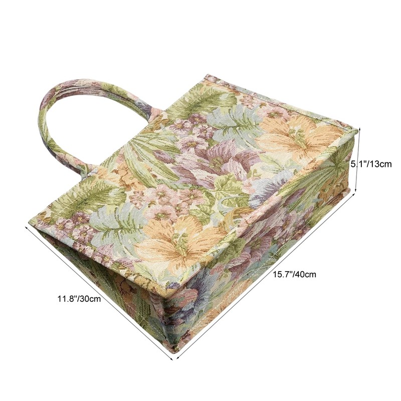 Leanoria Retro Embroidery Jacquard Tote Bag for Women Luxury Large
