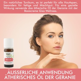 Geranium. Organic Essential Oil, 100% Pure and Natural, [10ml], Food Grade, for Aromatherapy, Massage, Relaxation, Personal Care, Natural Toning, Suitable for Oily Skin