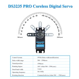 Stemedu 35KG Pro Servo Coreless Motors Digital Servo Stainless Steel Gear Waterproof Servo DS3235 with 25T Horn Arm for 1/8 1/10 RC Car & Robot, Control Angle 180 Degree (2 Pack)