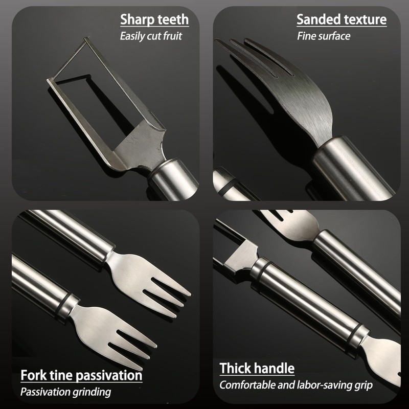 2pcs Stainless Steel Fruit Cutter, Watermelon Fork Slicer Cutter, 2