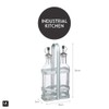 Industrial KitchenCraft Vintage-Style Cruet Set with Galvanised Steel Bottle Stand,