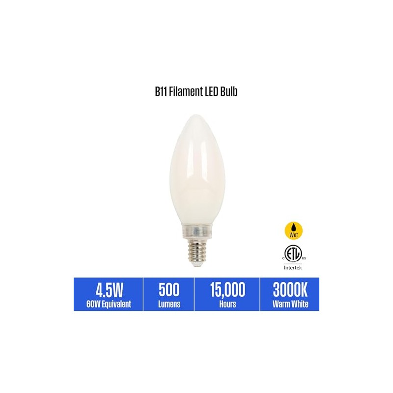 Westinghouse Lighting 5329020 4.5 Watt (60 Watt Equivalent) B11 Dimmable