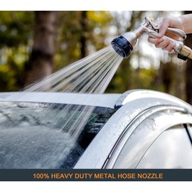 ESOW Garden Hose Nozzle 100% Heavy Duty Metal, Water Hose Sprayer with 7 Watering Patterns, Rear Trigger Design, High Pressure Nozzle Sprayer for Watering Plants, Car and Pet Washing