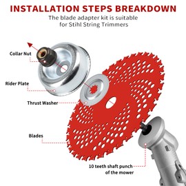 9" x 36 Teeth Carbide Tipped Cutter Blades for String Trimmer, Weed Eater, Weed Wacker, Brush Cutter, Compatible with Husqvarna, Stihl, Fsx, Ego and More（2 Pack）