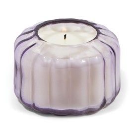 Paddywax Scented Candles Vintage Style Ripple Hand Blown Glass Collection Luxury Artisan Candle, 4.5-Ounce, Lavender - Salted Iris