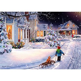 Christmas Night Christmas Cards - Box of 15 Cards & 16 Foil Lined Envelopes